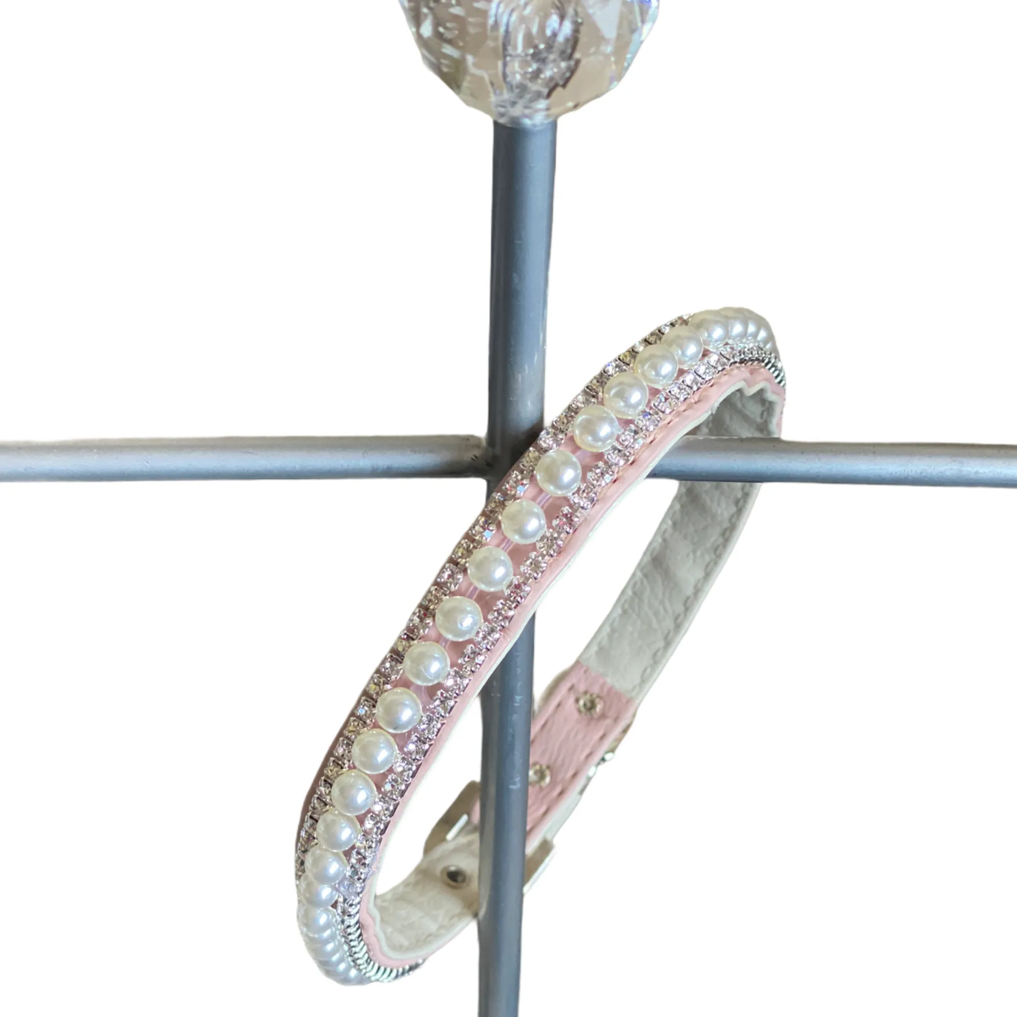 Bark Fifth Avenue - Pretty in Pink Pearl and Rhinestone Collar