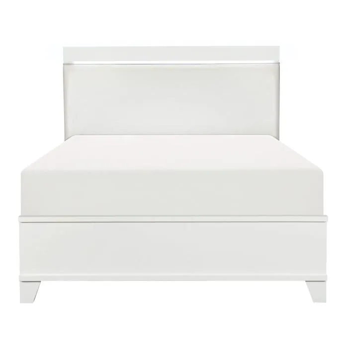 Homelegance Kerren Full Platform Bed in White 1678WF-1*
